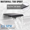 12-Inch Matte Black Wall-Mount Rain Shower System with Tub Spout view 4