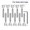 Wire Rope Clamps for 6 mm Cable Railing, Fork Jaw Tensioner Fittings with Toggle Anchors view 2
