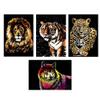 Animal Series Scratchboard for Children, 4-Piece Scratch Painting Art Paper Set, DIY Rainbow Scratch Paper for Children and Adults, 31 × 22 cm, Type 1 view 1