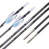 PHILOCS 12-Pack 3.2 mm ID High-Carbon Arrows, 1.75-inch Iridescent Silver Spiral Fletching, 0.003-inch Straightness, Spine 350 view 1