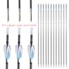 PHILOCS 12-Pack 3.2 mm ID High-Carbon Arrows, 1.75-inch Iridescent Silver Spiral Fletching, 0.003-inch Straightness, Spine 350 view 2