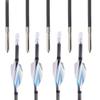 PHILOCS 12-Pack 3.2 mm ID High-Carbon Arrows, 1.75-inch Iridescent Silver Spiral Fletching, 0.003-inch Straightness, Spine 350 view 4