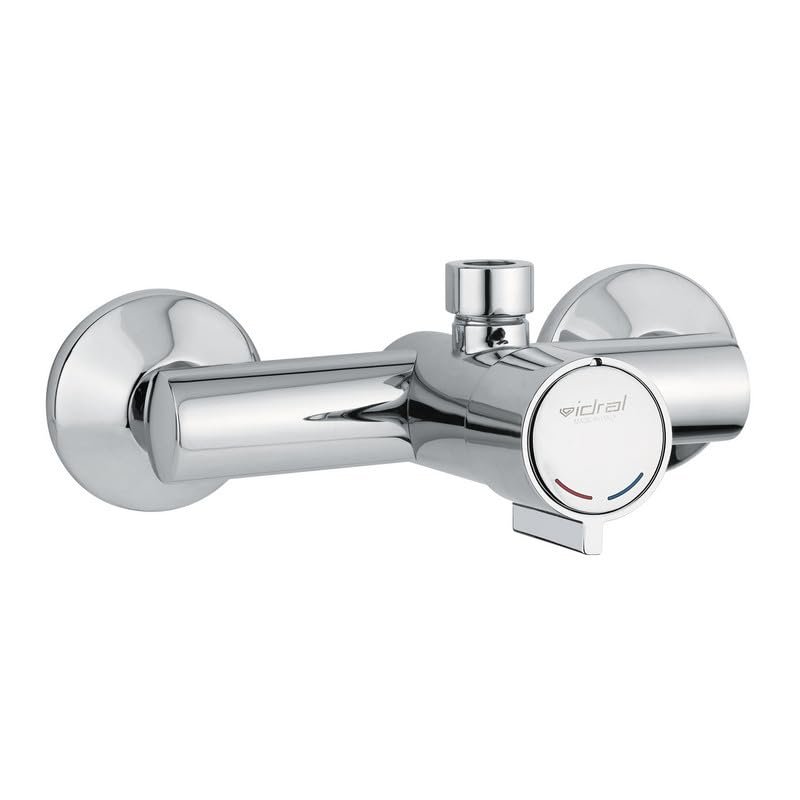 MINIMAL Timed Wall-Mounted Shower Mixer with Push-Button Control - Idral
