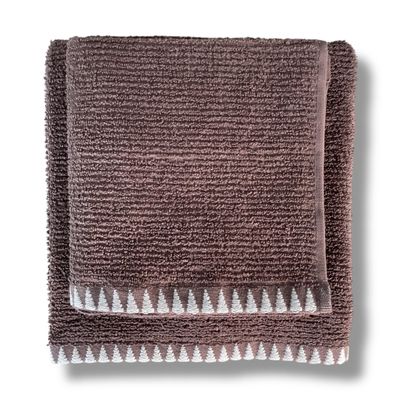 M.S Maison Sucre Brera Terry Cotton Towel Set, Jacquard, 475 g/m², Chocolate