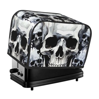 White and Gray Skull 2-Slice Toaster Cover