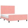 HEFZGDB Velvet Bed Frame with Headboard, Pink, 140 x 200 cm view 3