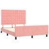 HEFZGDB Velvet Bed Frame with Headboard, Pink, 140 x 200 cm view 4
