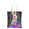 WDdZzyy Beauty Dwarf Rabbit Neon Canvas Tote Bags, Bulk, 1 Size view 1