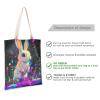 WDdZzyy Beauty Dwarf Rabbit Neon Canvas Tote Bags, Bulk, 1 Size view 2