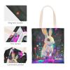 WDdZzyy Beauty Dwarf Rabbit Neon Canvas Tote Bags, Bulk, 1 Size view 4