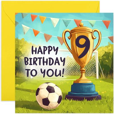9th Birthday Card for a Boy or Girl – Football Champion