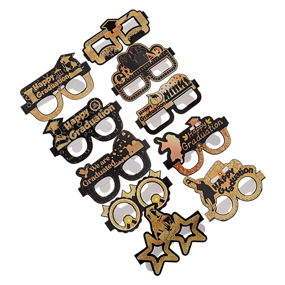 SEWOART 10-Piece Paper Graduation Glasses Photo Props