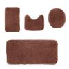 Heavyoff 4-Piece Bath Mat Set, Washable, Non-Slip, Brown view 1
