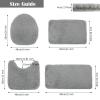 Heavyoff 4-Piece Bath Mat Set, Washable, Non-Slip, Brown view 2