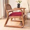 HLHLOP777 Retro Rattan Lounge Chair with Cushion and Armrests view 3