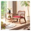 HLHLOP777 Retro Rattan Lounge Chair with Cushion and Armrests view 4