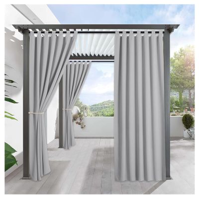 Outdoor Curtains, 2-Piece Set, Waterproof, Solid Color, Blackout