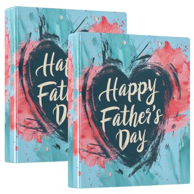 Happy Father's Day 3-Ring Binders, 1.5-Inch Girls Binder, 2-Pack