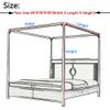 Elegant Canopy Bed Curtain with 4 Corner Posts for Adults and Girls, Princess Mosquito Net, California King (Brown and Gray) view 3