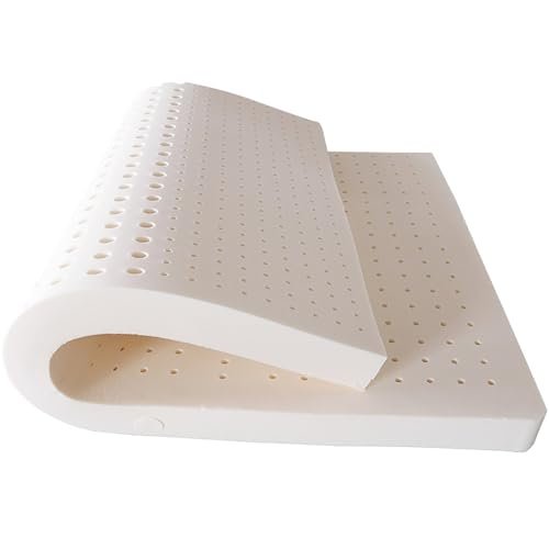 NaKeah 5 cm Natural Latex Mattress Topper, Soft, Breathable, 120 x 200 cm