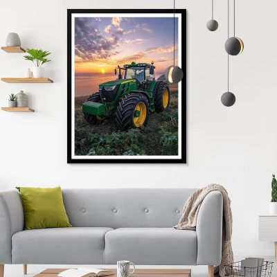 Diamond Painting for Adults, Tractor at Sunset, Full Drill DIY Kit, 40 x 50 cm, SF-330