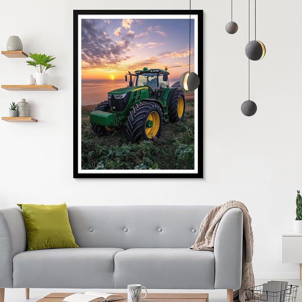 Diamond Painting for Adults, Tractor at Sunset, Full Drill DIY Kit, 40 x 50 cm, SF-330