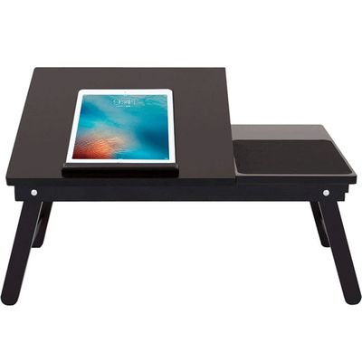 Adjustable Laptop Desk with Tilting Top, Foldable Bed Tray