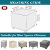 RTSFKFS Square Stretch Ottoman Cover, Taupe, M (46–56 cm) view 2