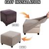 RTSFKFS Square Stretch Ottoman Cover, Taupe, M (46–56 cm) view 4