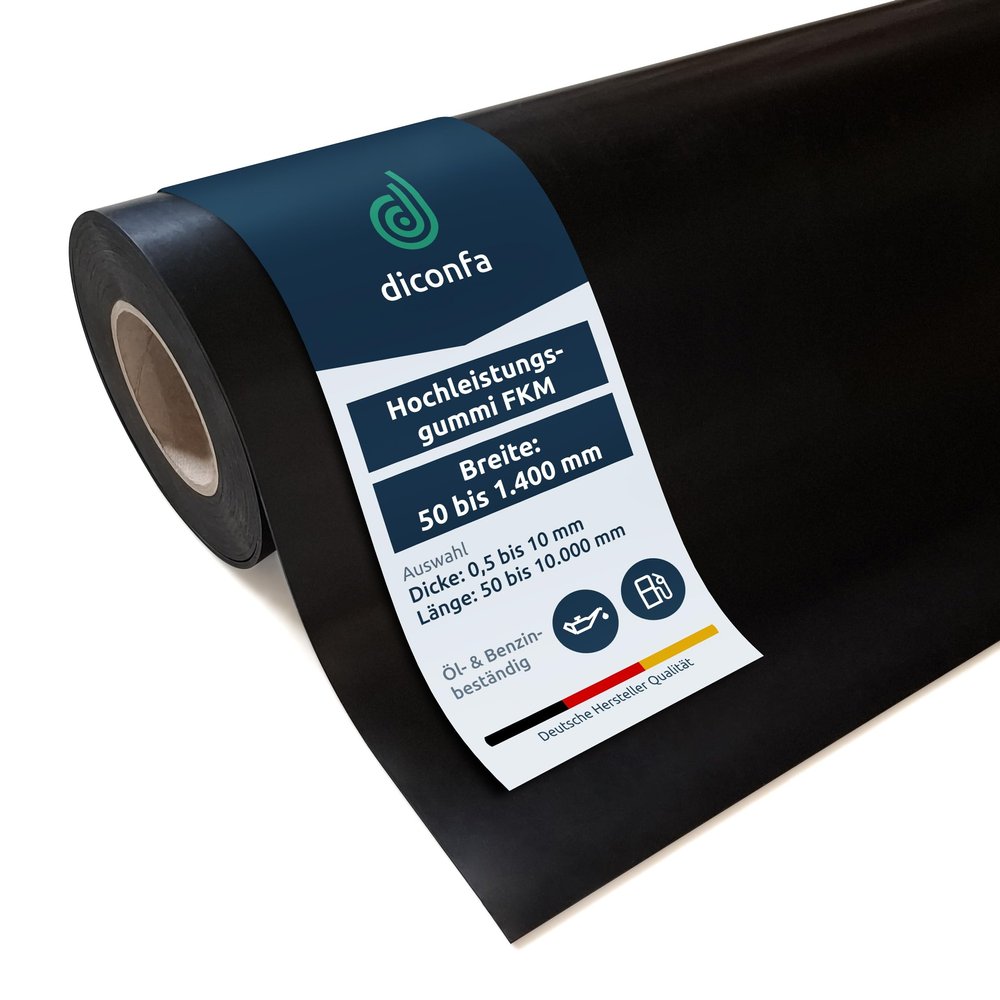 diconfa FKM Rubber Mat, Viton-Like, 1400 × 800 × 5 mm