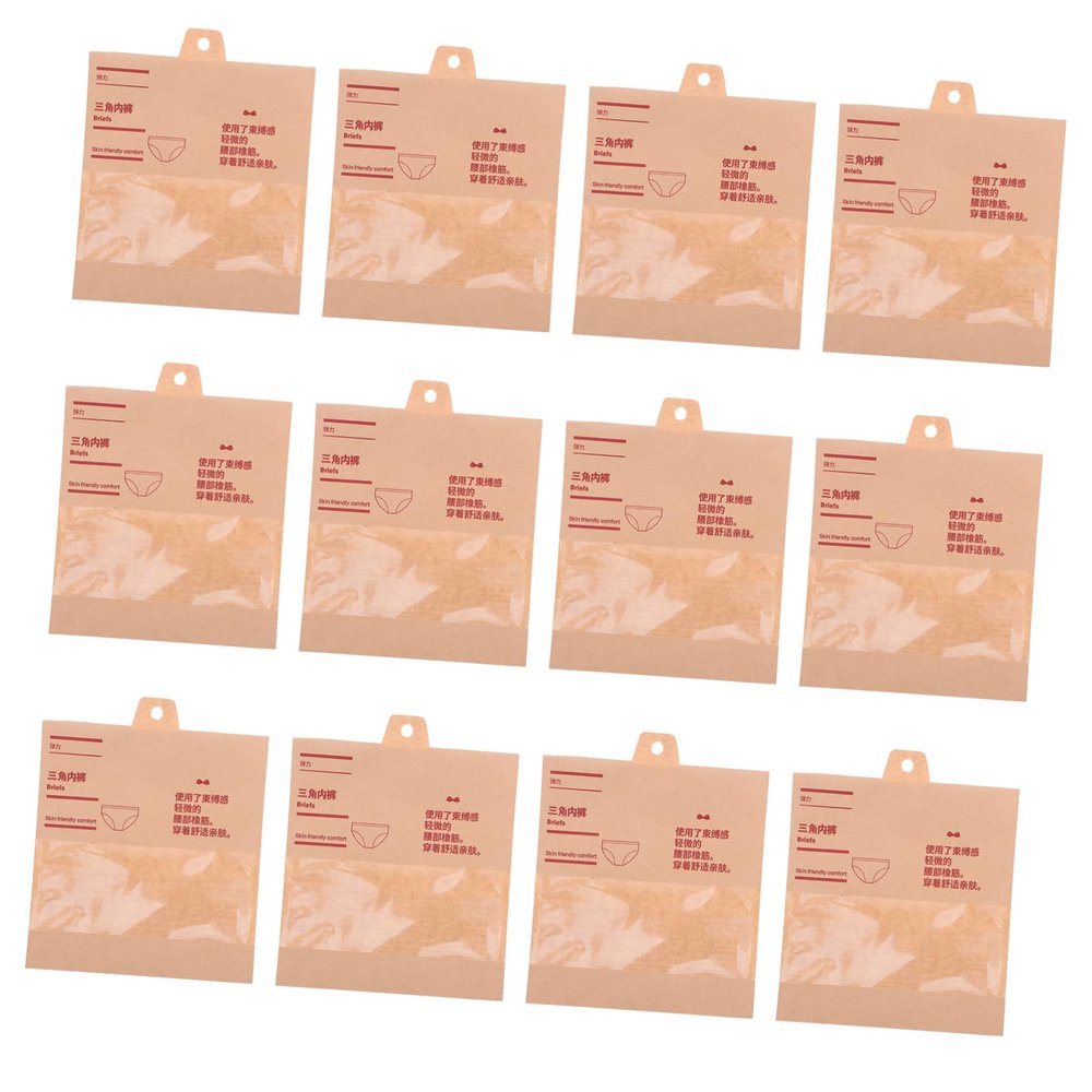 SOLUSTRE Reclosable Underwear Packaging Bags, 50 Kraft Paper and PVC Bags for Travel and Secure Storage