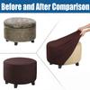RTSFKFS Round Ottoman Slipcover, Stretch Stool Cover, Chocolate, 80 cm view 2