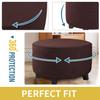 RTSFKFS Round Ottoman Slipcover, Stretch Stool Cover, Chocolate, 80 cm view 3