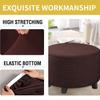 RTSFKFS Round Ottoman Slipcover, Stretch Stool Cover, Chocolate, 80 cm view 4