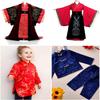 QZLNONTK Brocade Damask Fabric for Silk Satin Dresses, Cheongsam and Kimonos (Red on Black) view 3