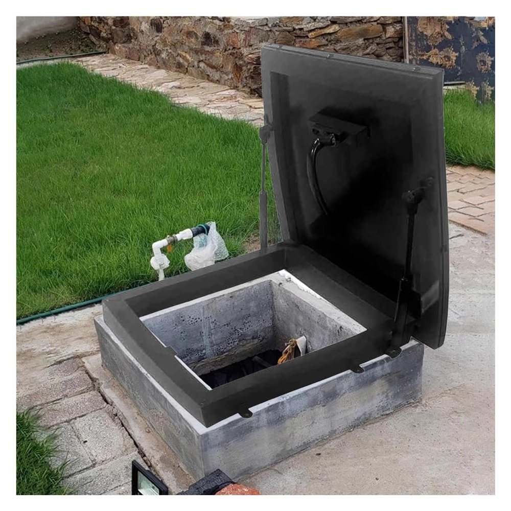 Galvanized Steel Roof Hatch, Rainproof Roof Window with Gas Struts and Handle