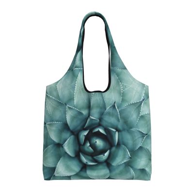 CHANGLEI Black Succulent Canvas Tote Bag, Reusable, Foldable and Washable, One Size