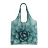 CHANGLEI Black Succulent Canvas Tote Bag, Reusable, Foldable and Washable, One Size view 1