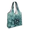 CHANGLEI Black Succulent Canvas Tote Bag, Reusable, Foldable and Washable, One Size view 2