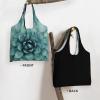 CHANGLEI Black Succulent Canvas Tote Bag, Reusable, Foldable and Washable, One Size view 3