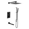Concealed Shower Mixer Set with Square Rain Showerhead and Digital Temperature Display view 1