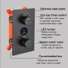 Concealed Shower Mixer Set with Square Rain Showerhead and Digital Temperature Display view 4