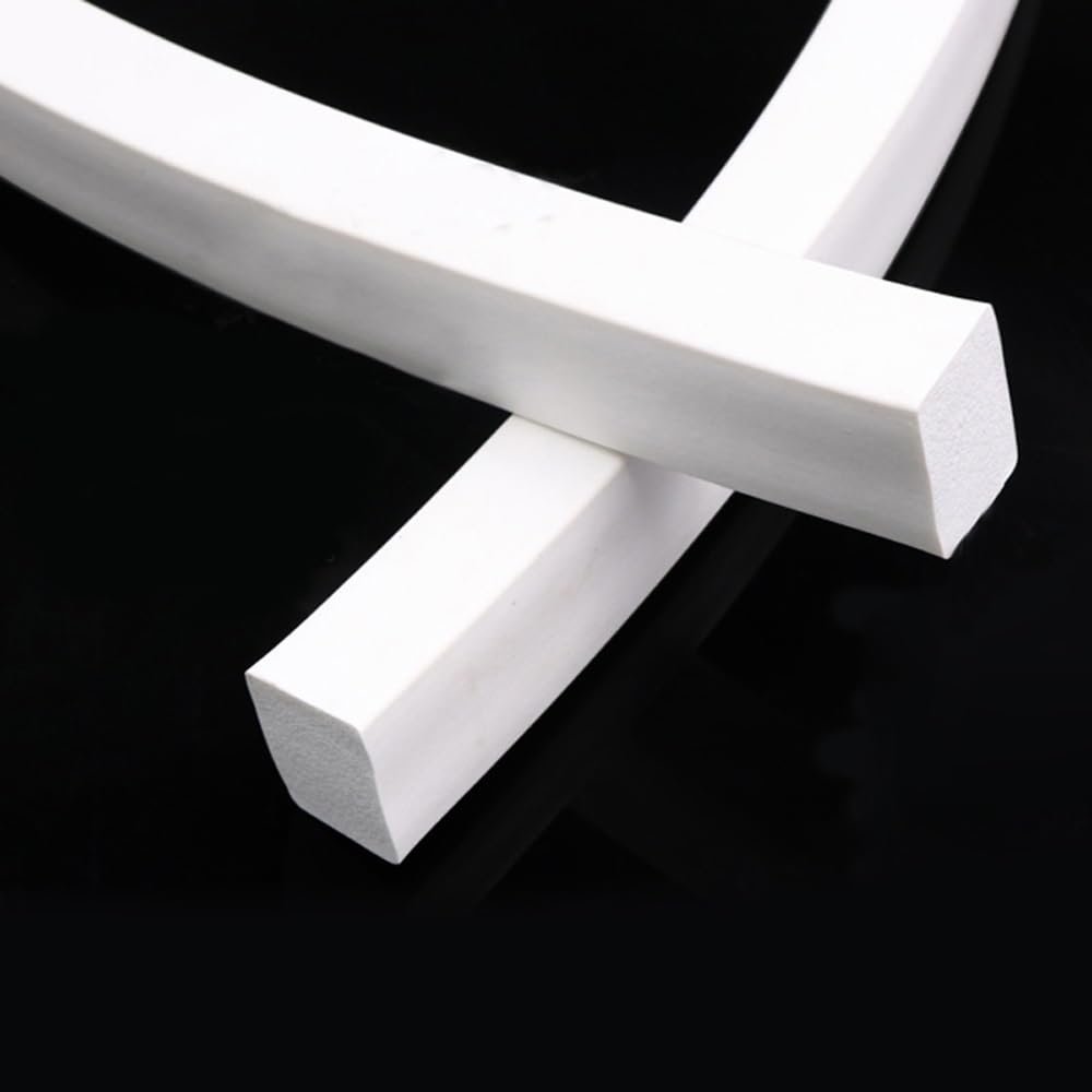 easyhaha Square Silicone Sponge Rubber Strip, 5 x 5 mm, White, 3 m