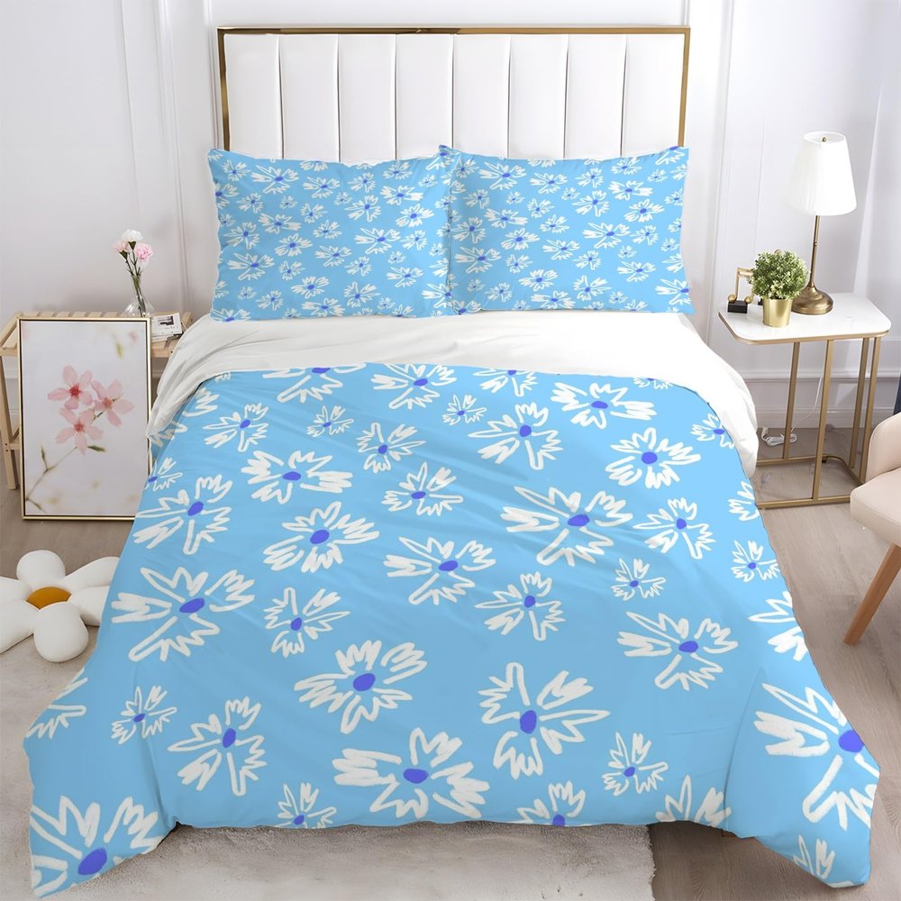 TMMDH 3D Printed Pastoral-Style Bedding Set, 220 x 240 cm
