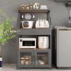 Modern Black Storage Cabinet Bar Cabinet with Flip-Up Door for Kitchen, Living Room, and Camping view 1