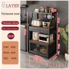 Modern Black Storage Cabinet Bar Cabinet with Flip-Up Door for Kitchen, Living Room, and Camping view 2