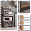 Modern Black Storage Cabinet Bar Cabinet with Flip-Up Door for Kitchen, Living Room, and Camping view 4
