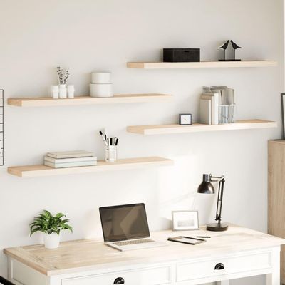 Lauuoeriau Floating Wall Shelves, 4-Piece Set, 110 x 23.5 x 4 cm, Wood