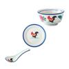 NAMOARLY 3-Piece Ceramic Bowls with Rooster Design, Assorted Color view 1