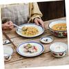 NAMOARLY 3-Piece Ceramic Bowls with Rooster Design, Assorted Color view 2